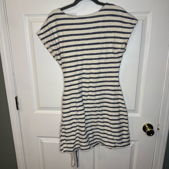 Saturday Sunday by Anthropology Striped Cotton Blend Faux Wrap Dress Size Medium - Picture 5 of 6